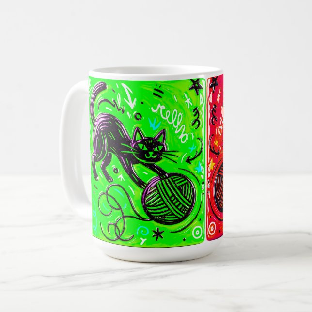 Caneca De Café Two-Sided Cat (Frente Esquerda)