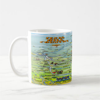 Caneca De Café TX Hill Country Cartoon Map Café Mug