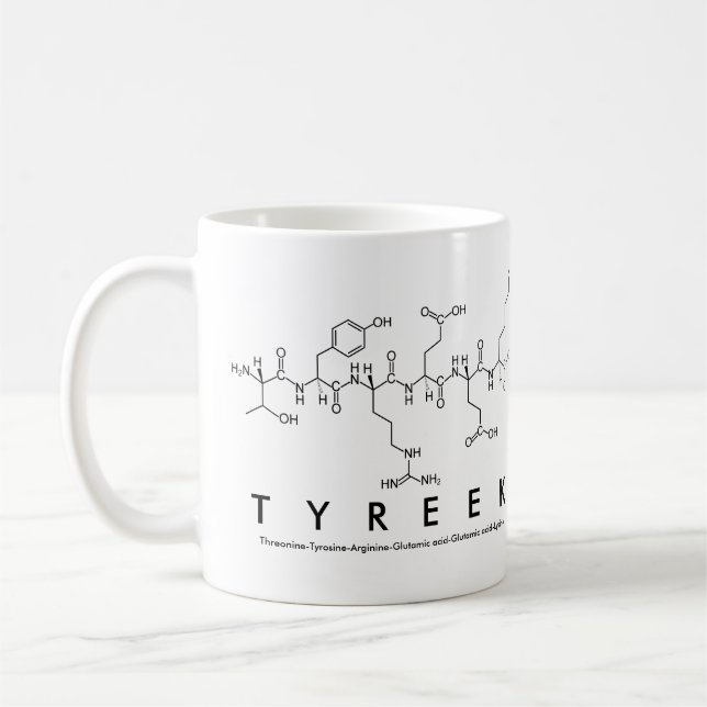 Caneca De Café Tyreek peptide name mug (Esquerda)