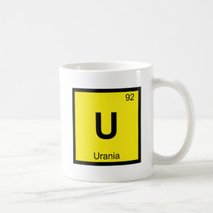 Caneca De Café U - Urânia Símbolo da Tabela Periódica de Química 