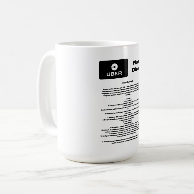 Caneca De Café Uber Flash Direct Diretrizes (Frente Esquerda)