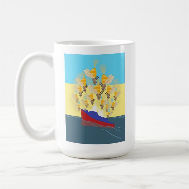 Caneca De Café Ucrânia "amarelo azul" colorido (Esquerda)