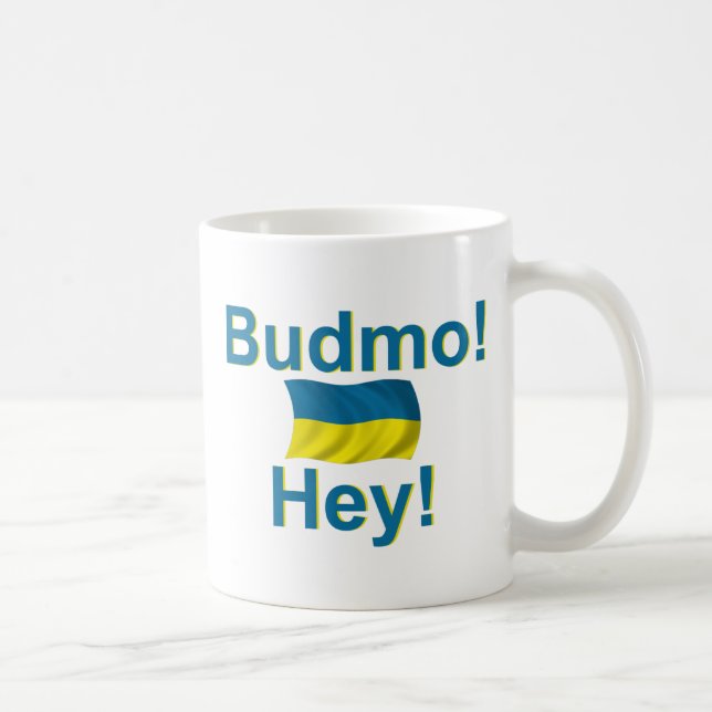 Caneca De Café Ucrânia Budmo! Hey! (Direita)