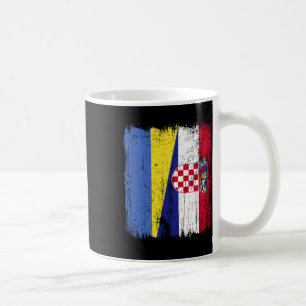 Caneca De Café Ucrânia Croácia Meia Bandeira Orgulhosa Ucraniana 