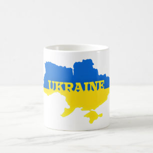 Caneca De Café Ucrânia - Paz - Bandeira Ucraniana - Apoio à Liber