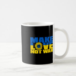 Caneca De Café Ucrânia Svg Faça Amor Não Guerra Girassol 