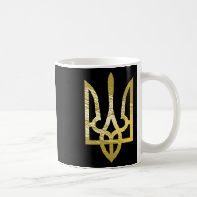 Caneca De Café Ucrânia Trident Tryzub Zelensky Militar Gre (Direita)