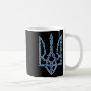 Caneca De Café Ucrânia Tryzub Flor Ucraniana Tridente Fashion