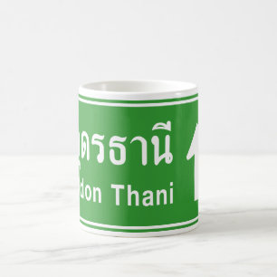Caneca De Café Udon Thani à Frente ⚠ Sinal de Trânsito da Rodovia