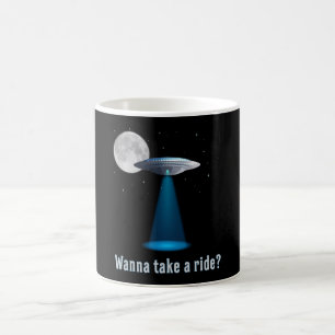 Caneca De Café Ufo Alienígena Science Fiction Space Sci-Fi Funny