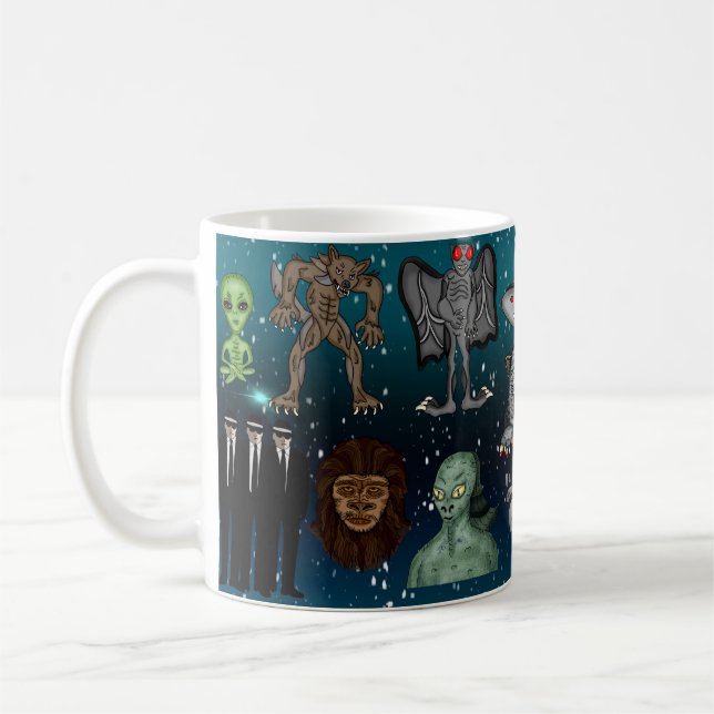 Caneca De Café UFO Aliens Criptiques Chupacabra Bigfoot (Esquerda)