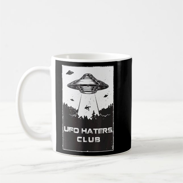 Caneca De Café Ufo Hater Club Anti Ufo Social Para Homens (Esquerda)