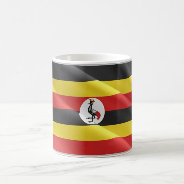 Caneca De Café Uganda - Waving Flag - (Centro)