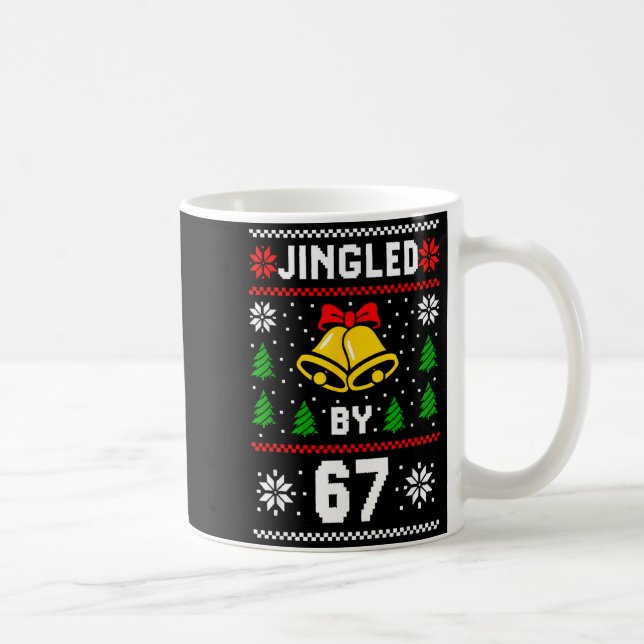 Caneca De Café Ugly Christmas 67 Meme Design Funny Six Seven Hand (Direita)
