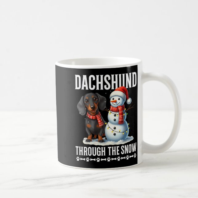 Caneca De Café Ugly Dachshund Christmasthrough The Snow Gift Chri (Direita)