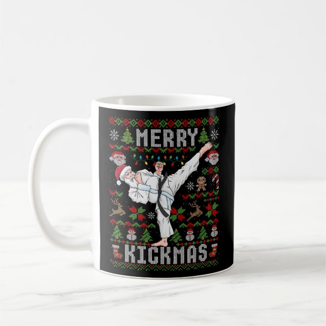 Caneca De Café Ugly Karate Santa Claus Martial (Esquerda)