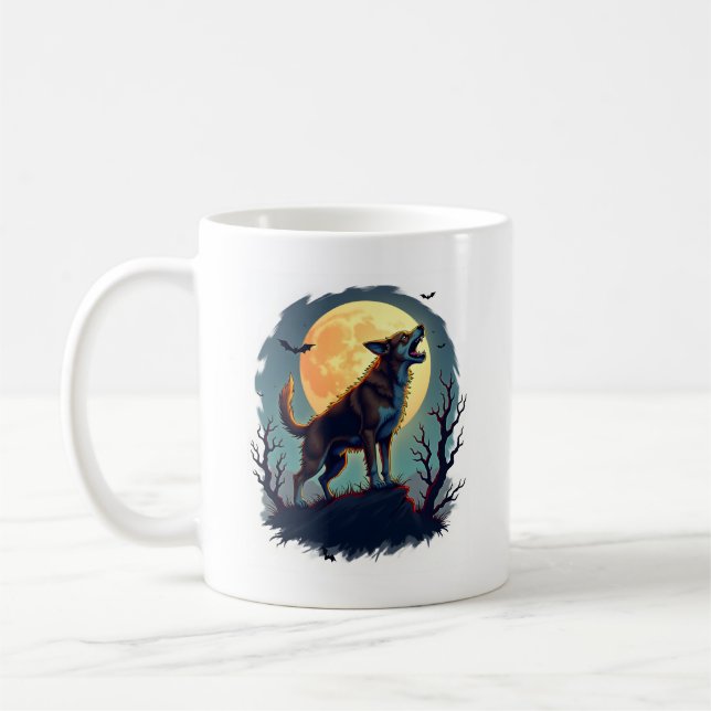 Caneca De Café Uivo de Beagle Lobisomem (Esquerda)