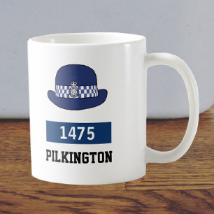 Caneca De Café UK Police WPC Hat - Add Number & Name
