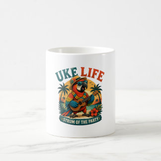 Caneca De Café Uke Life Parrot – Island Vibes Ukulele Bird