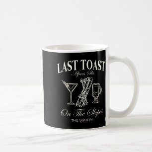 Caneca De Café Último brinde nas encostas solteiro esquiando noiv