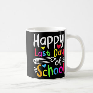 Caneca De Café Último Dia De Aula Estudantes Mulheres Divertido V