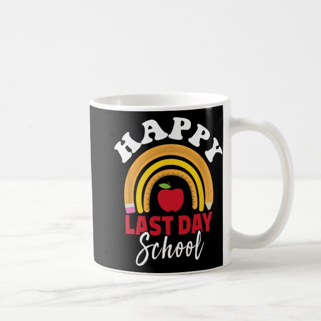 Caneca De Café Último Dia De Aula Leopardo Arco-íris Professor Al (Direita)