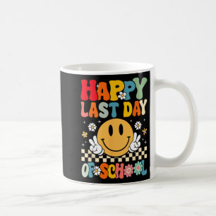 Caneca De Café Último Dia De Aula Sorriso Cara Groovy Professor V