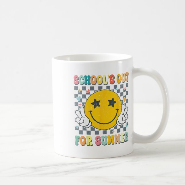 Caneca De Café Último Dia De Escolas De Retrô No Verão Te (Direita)