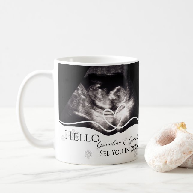 Caneca De Café Ultrasound Grandparents Pregnancy Announcement (Com Donut)