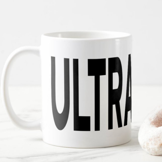 Caneca De Café ULTRASOUND Tipografia Preta (Criador carregado)