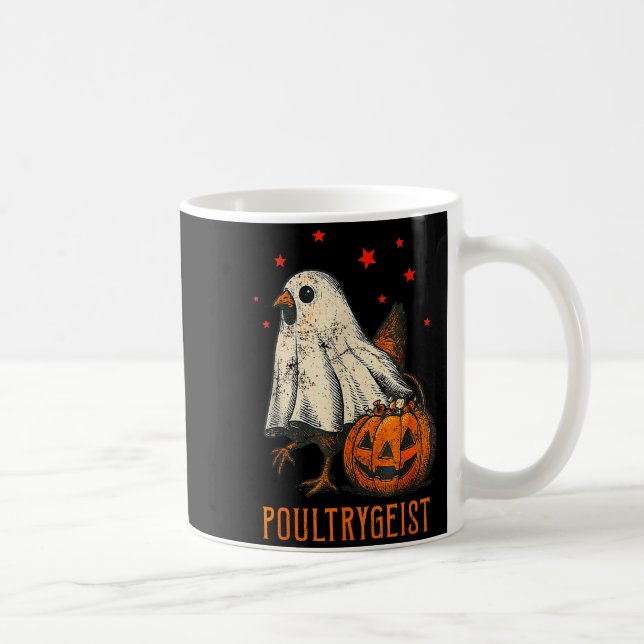 Caneca De Café Ultrygeist Funny Halloween Chicken Ghost Costume P (Direita)