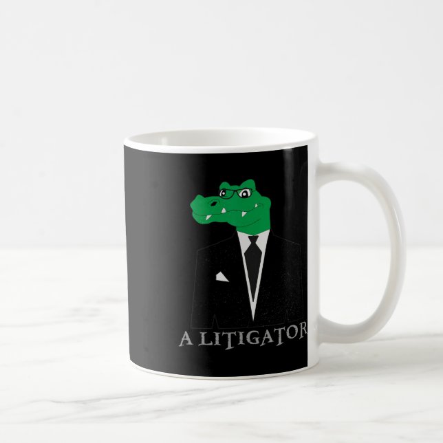 Caneca De Café Um Alligador De Litigador Em Um Advogado Engraçado (Direita)