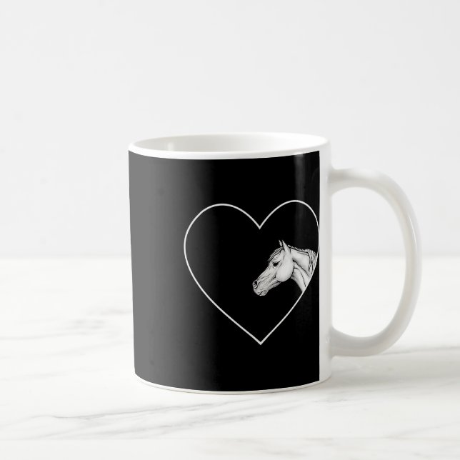 Caneca De Café Um Belo Cavalo Branco Para Raparigas Coração De (Direita)
