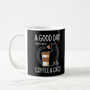 Caneca De Café Um Bom Dia Começa Com Café E Gatos Divertido Fofo