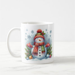 Caneca De Café Um boneco de neve de Natal num Frio e Neve