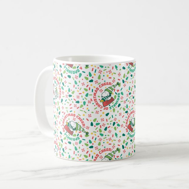 Caneca De Café Um borrão de Natal Cheer Pattern (Frente Esquerda)