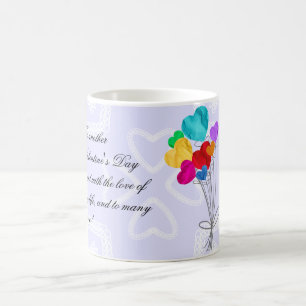 Caneca De Café Um buquê de balões de papel em forma de coração