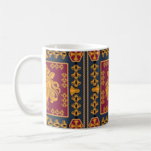 Caneca De Café Um cachecol com uma grande cabeça de leão em cor