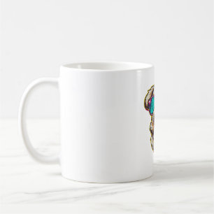 CANECA DE CAFÉ UM CÃO ADORÁVEL COM ÓCULOS DE SOL  