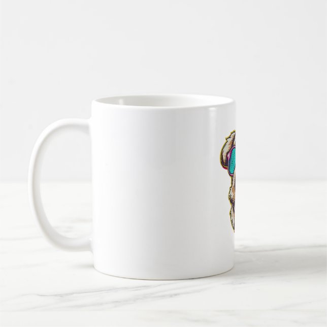 CANECA DE CAFÉ UM CÃO ADORÁVEL COM ÓCULOS DE SOL   (Esquerda)