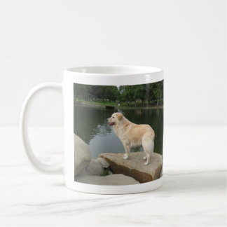 Caneca De Café Um Cão Em Um Lago