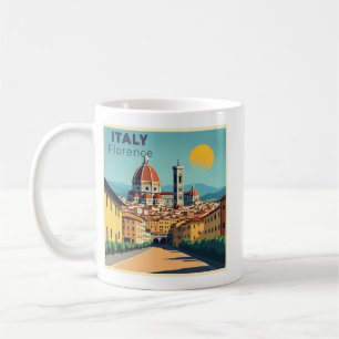 Caneca De Café Um Cartaz de Viagem Clássico Nostálgico – Florença