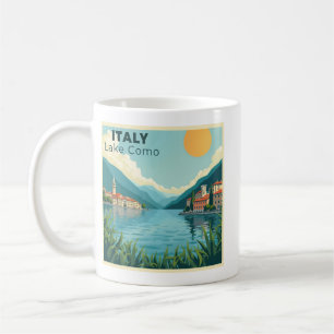 Caneca De Café Um Cartaz de Viagem Clássico Nostálgico – Lago Com