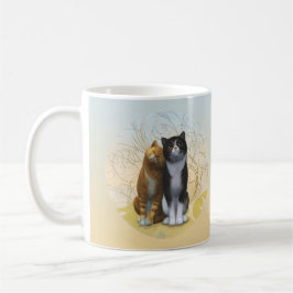 Caneca De Café Um casal de gatos: o amor está no ar?