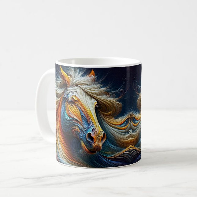Caneca De Café Um cavalo com brisa. (Frente Esquerda)