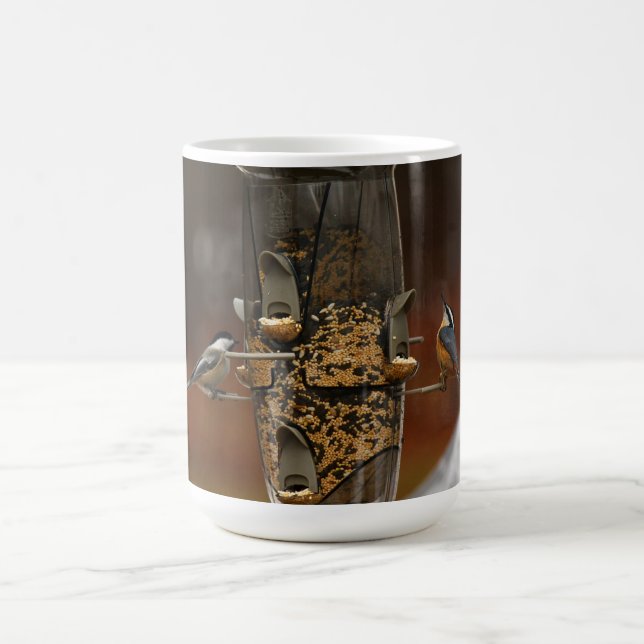 Caneca De Café Um Chickadee & um pica-pau-cinzento (Centro)