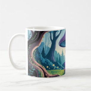 Caneca De Café Um Cogumelo Roxo