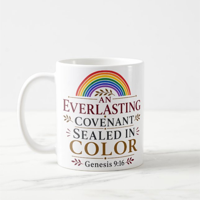Caneca De Café Um Convênio Eterno Selado Em Cor Bíblico (Esquerda)
