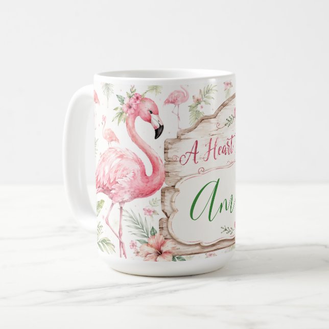 Caneca de Café Um Coração Cheio de Fé (Frente Esquerda)