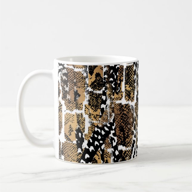 Caneca De Café Um desenho abstrato que transforma uma pele animal (Esquerda)